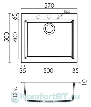 Кухонная мойка Elleci Quadra 105 в Москве и Московской области от магазина Ammina
